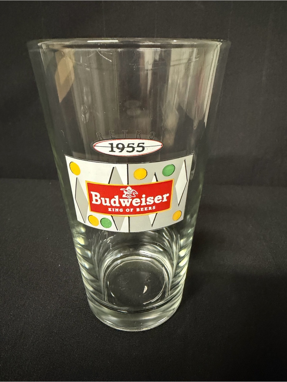 Budweiser Retro 1955 King of Beers Vintage Style Beer Glass
